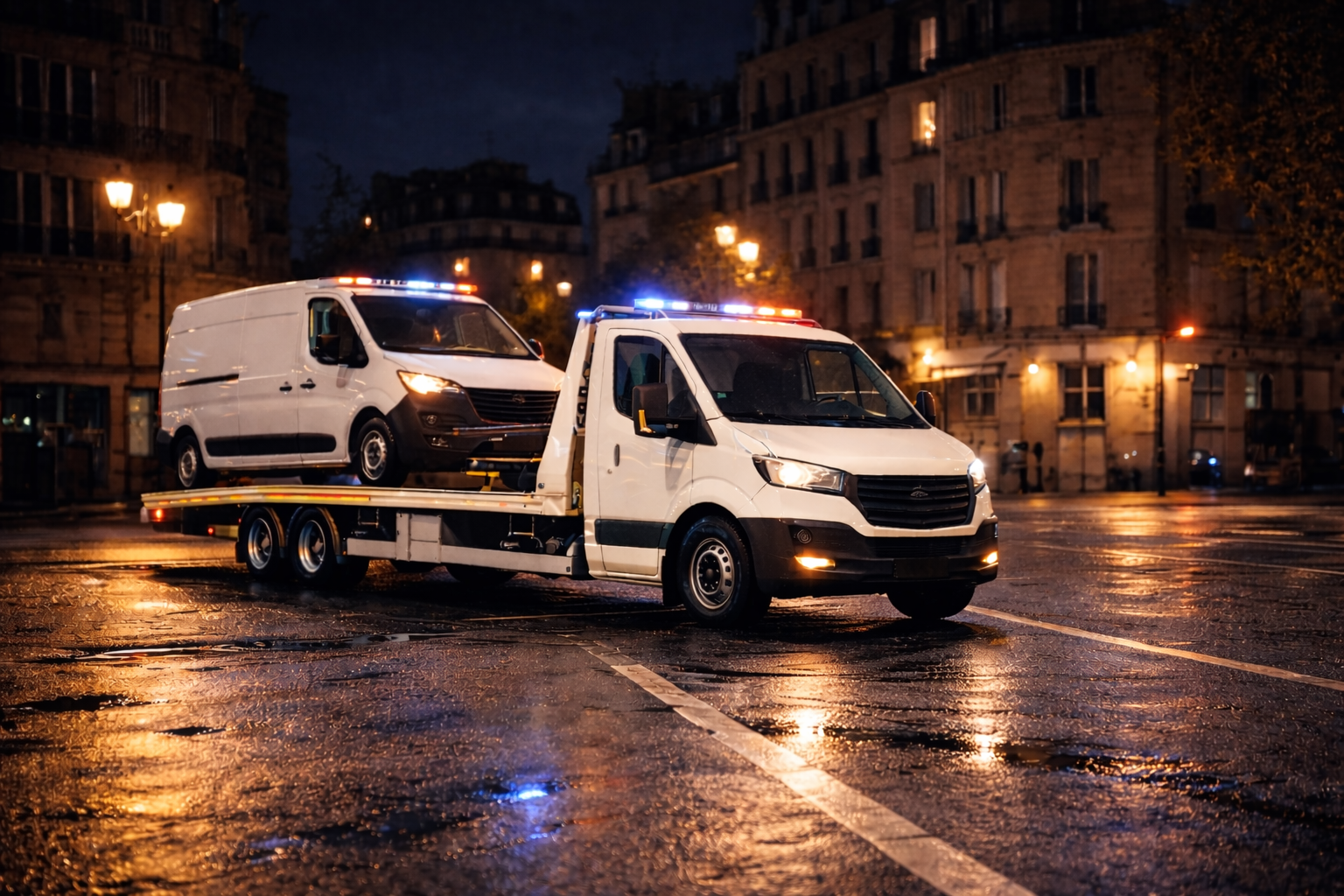 Dépannage et remorquage utilitaire de nuit en Île-de-France par Ines Transport